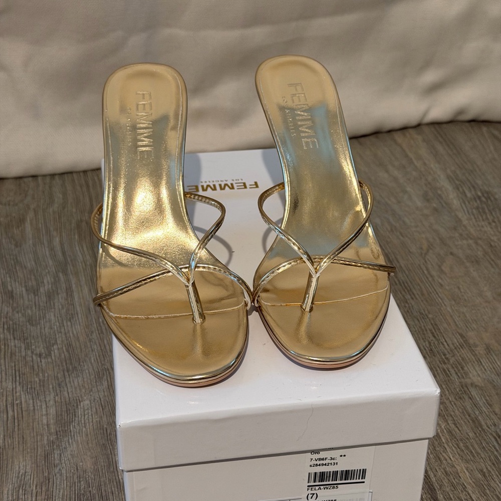 Chic Gold Strappy Heels